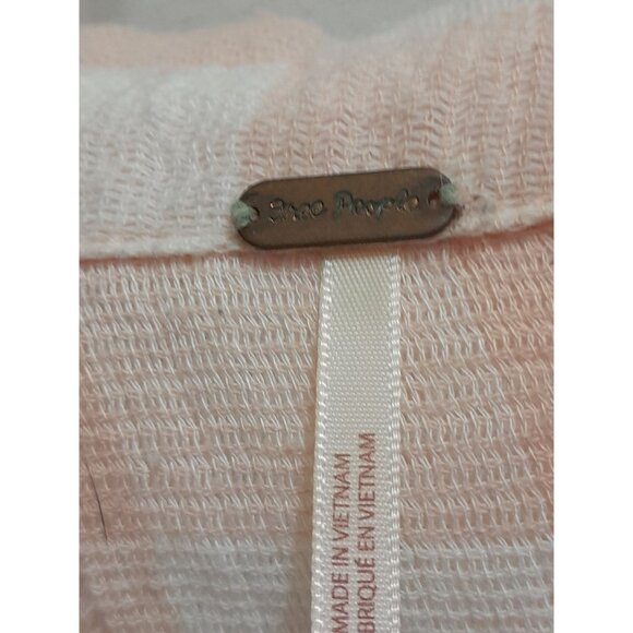 Free People Large Hey There Sunshine Boho Button Front Raw Hem Beachy Casual Top - Picture 6 of 10